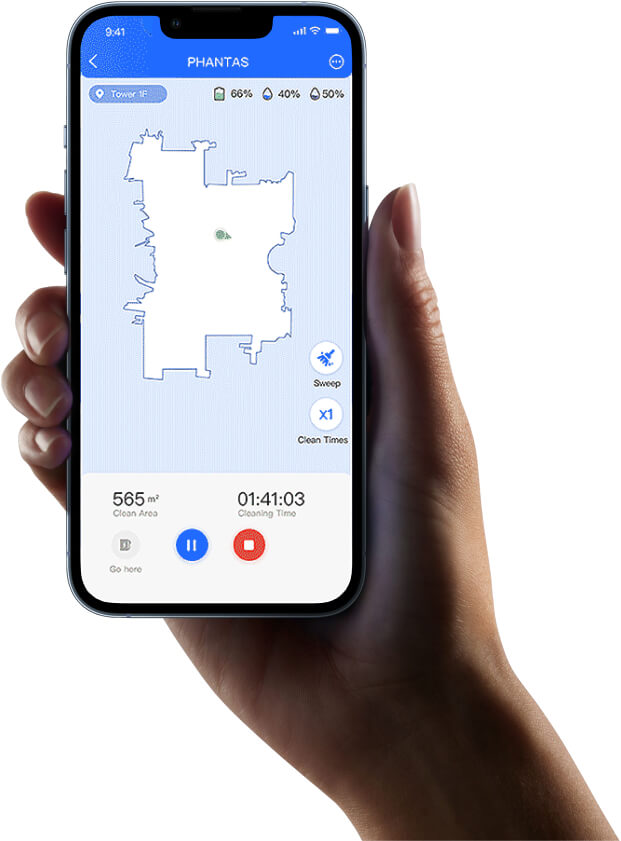 Phantas Reinigungsroboter Handyapp Applikation für Staubsaugerroboter Software