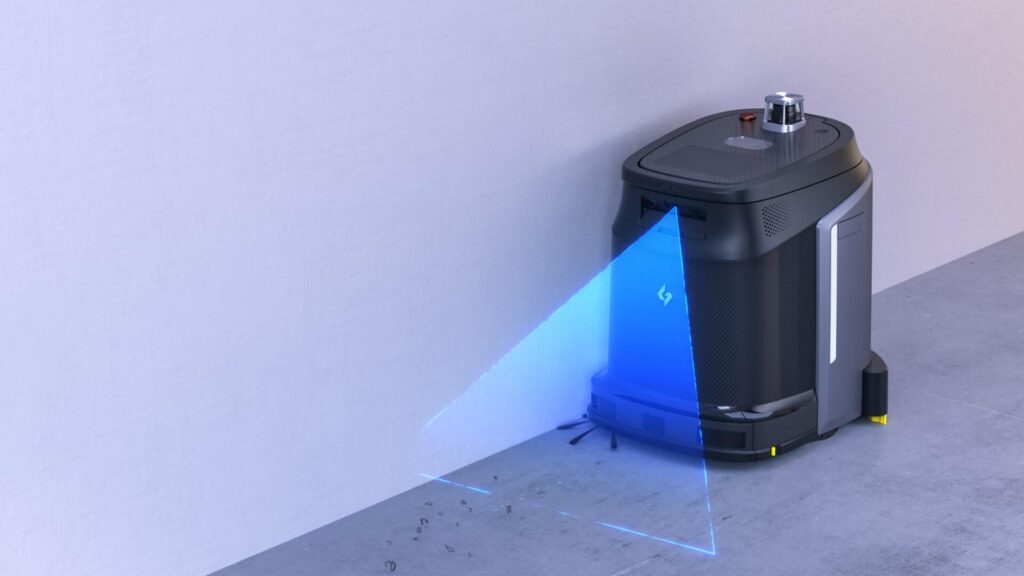 Phantas Reinigungsroboter Einsatzbereich Büro, Office, Zimmerreinigung automatisch KI gesteuert Kantenreinigung