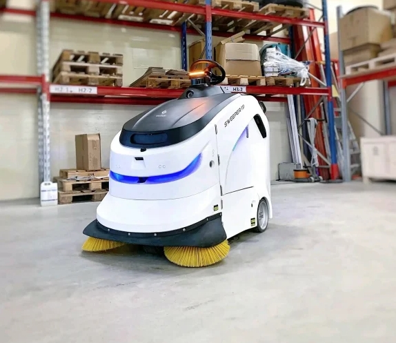 Sweeper 111 outdoor cleaning robot sweeps, vacuums and cleans autonomously