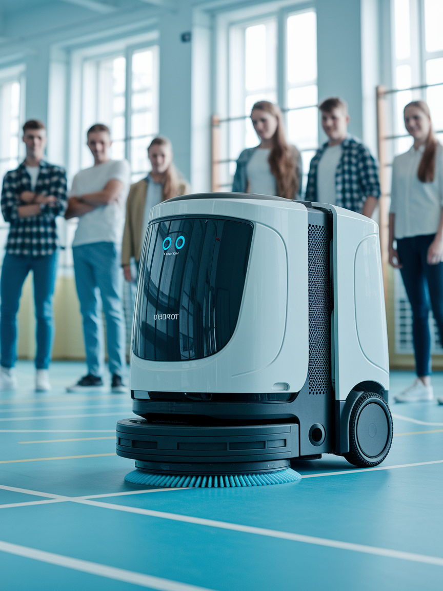 Saubere Schulturnhalle dank Reinigungsroboter von Sebotics