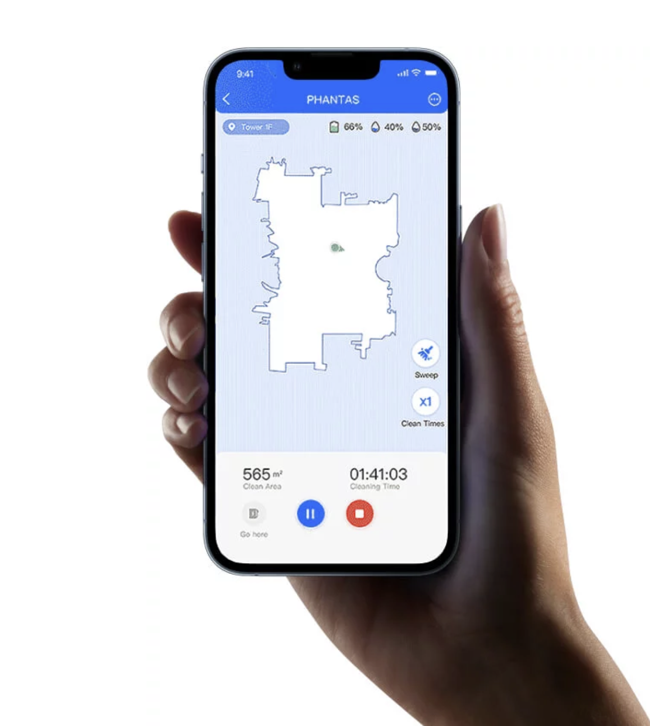 Roboter Kehrmaschine App Steuerung