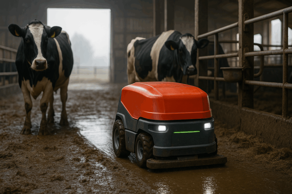 Reinigungsroboter im Stall