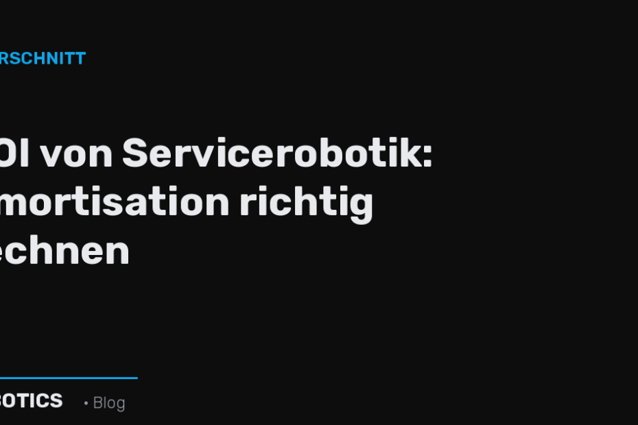 ROI von Servicerobotik – SEBOTICS