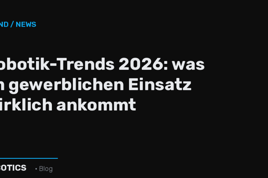 Robotik-Trends 2026 – SEBOTICS